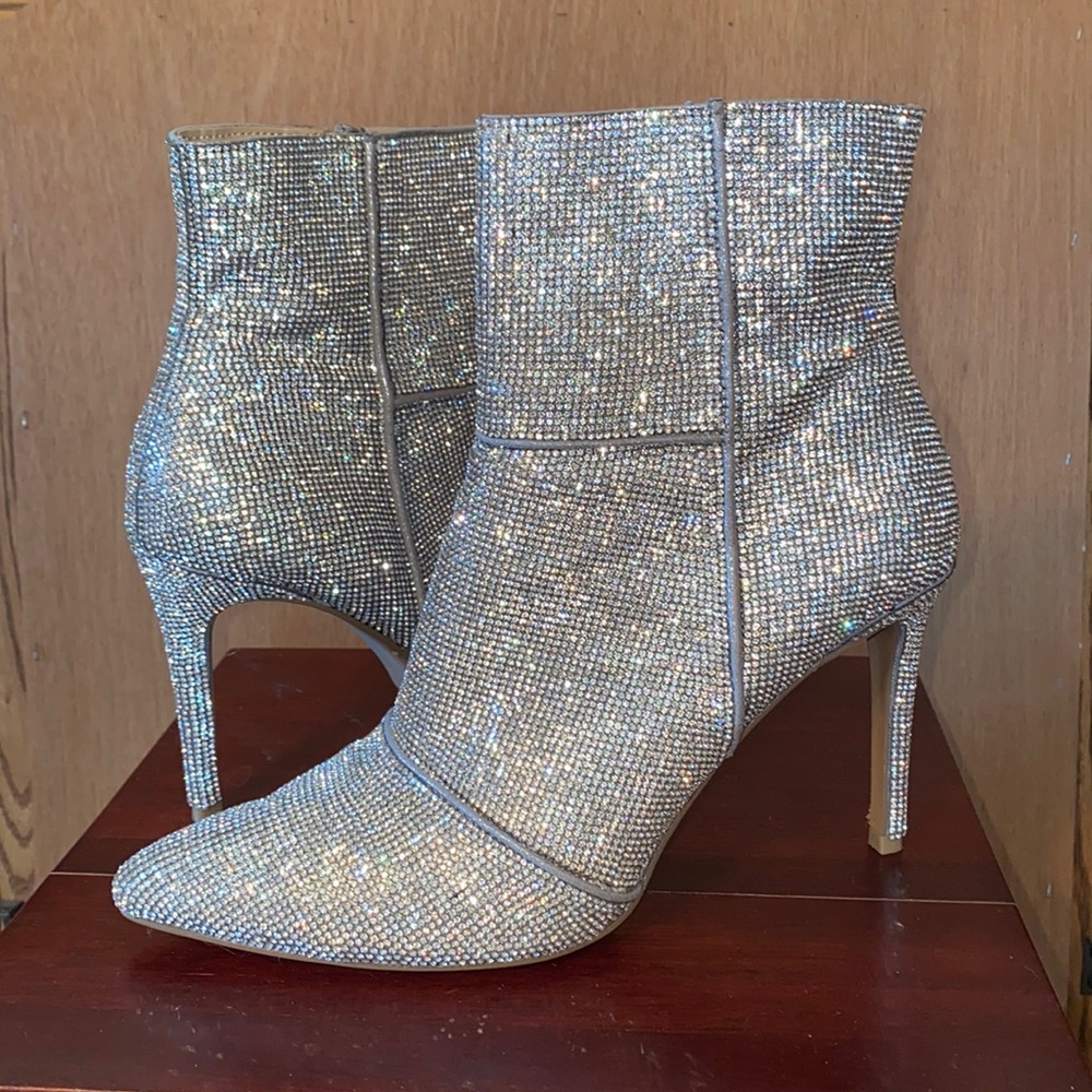 Steve Madden Rhinestone Booties, Size 9.5, Like New